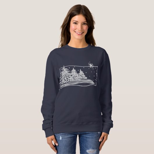 ホワイトクリスマス抽象芸術アートへ衣服 スウェットシャツ (正面フル)