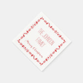 ホワイトクリスマス紙ナプキン離れと赤 スタンダードカクテルナプキン (角)