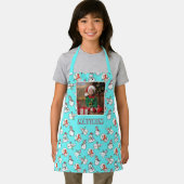 ホワイトクリスマス雪だるまキッズフォトアクア エプロン (インサイチュ)