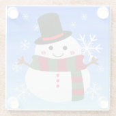 ホワイトクリスマス雪だるま ガラスコースター (裏面)