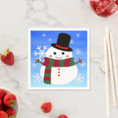 ホワイトクリスマス雪だるま スタンダードカクテルナプキン (インサイチュ)