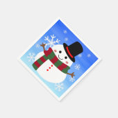 ホワイトクリスマス雪だるま スタンダードカクテルナプキン (角)