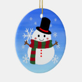 ホワイトクリスマス雪だるま セラミックオーナメント (右)