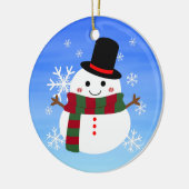 ホワイトクリスマス雪だるま セラミックオーナメント (左)