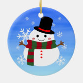 ホワイトクリスマス雪だるま セラミックオーナメント (裏面)