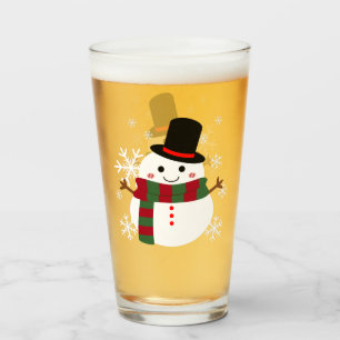 ホワイトクリスマス雪だるま タンブラーグラス