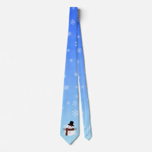 ホワイトクリスマス雪だるま ネクタイ