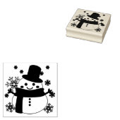 ホワイトクリスマス雪だるま ラバースタンプ (押印)