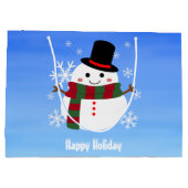 ホワイトクリスマス雪だるま ラージペーパーバッグ (裏面)