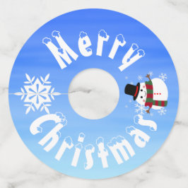 ホワイトクリスマス雪だるま ワイングラスタグ