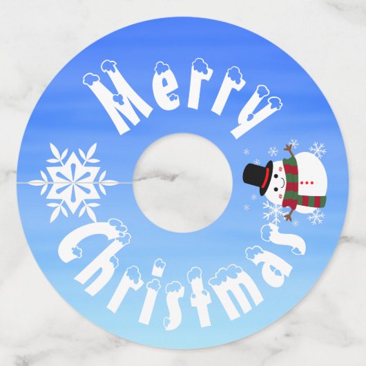 ホワイトクリスマス雪だるま ワイングラスタグ (正面)