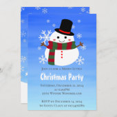 ホワイトクリスマス雪だるま 招待状 (正面/裏面)