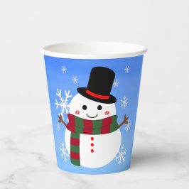 ホワイトクリスマス雪だるま 紙コップ
