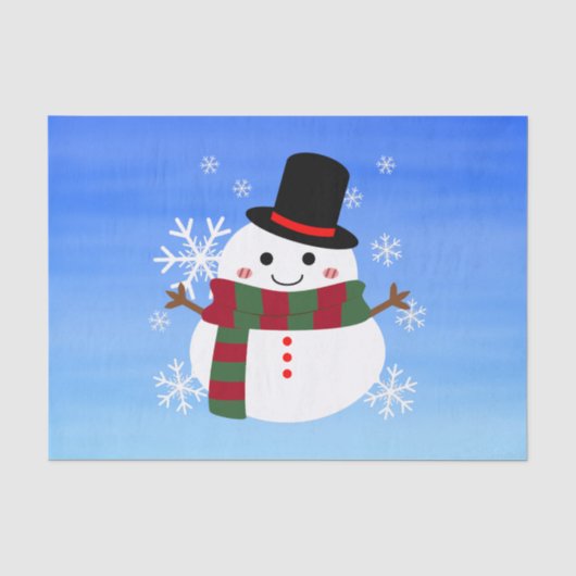 ホワイトクリスマス雪だるま 薄葉紙 (正面)