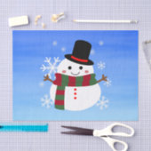 ホワイトクリスマス雪だるま 薄葉紙 (クラフト)