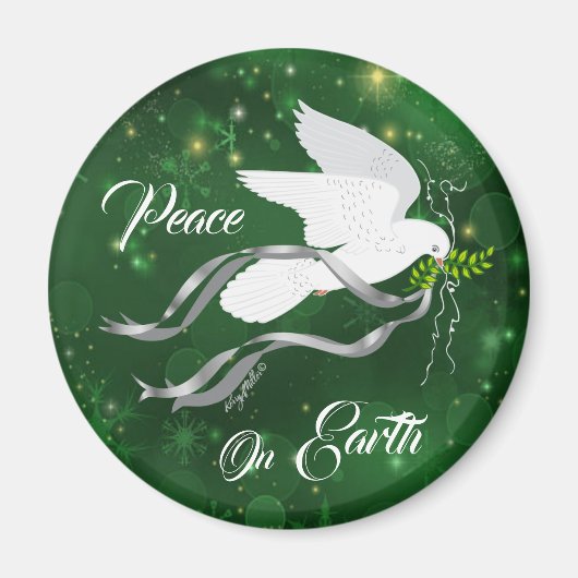 ホワイトクリスマス鳩マグネット マグネット (正面)