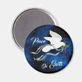 ホワイトクリスマス鳩マグネット マグネット (正面/裏面)