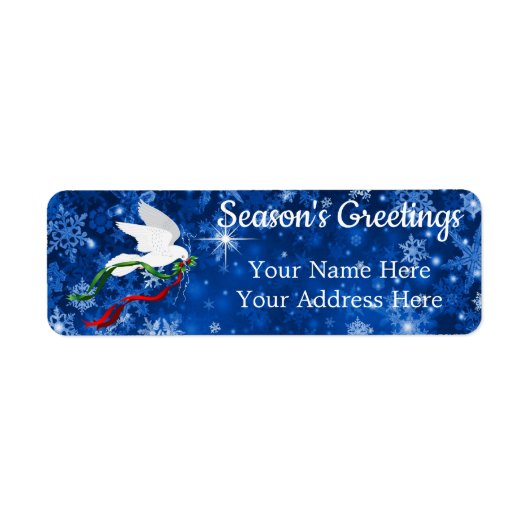 ホワイトクリスマス鳩 ラベル (正面)