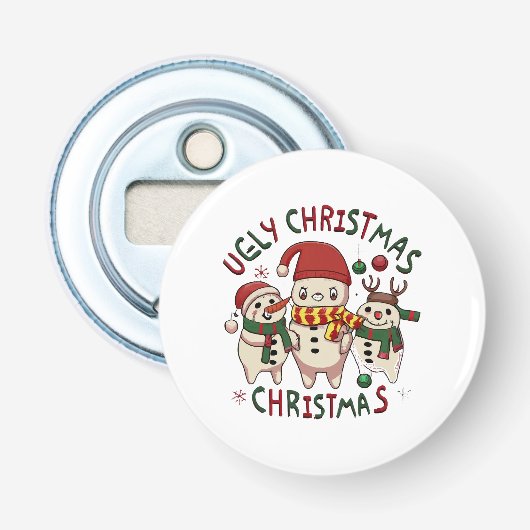 ホワイトクリスマス ; アグリークリスマス 栓抜き (正面)