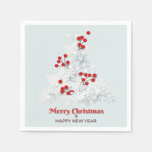 ホワイトクリスマス スタンダードカクテルナプキン (正面)
