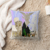 ホワイトクリスマス – 装飾用クッション クッション (ブランケット)