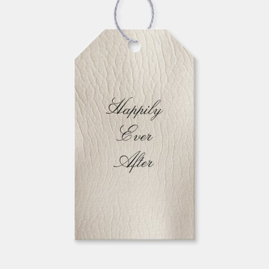ホワイトクリフェイクームレザー結婚ズ ギフトタグ (正面)