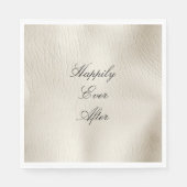 ホワイトクリフェイクームレザー結婚ズ スタンダードランチョンナプキン (正面)