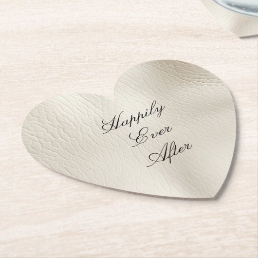 ホワイトクリフェイクームレザー結婚ズ ペーパーコースター (アングル)