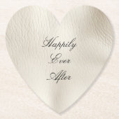 ホワイトクリフェイクームレザー結婚ズ ペーパーコースター (正面)