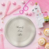 ホワイトクリフェイクームレザー結婚ズ ペーパープレート (パーティー)