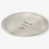 ホワイトクリフェイクームレザー結婚ズ ペーパープレート (アングル)