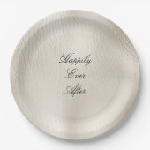 ホワイトクリフェイクームレザー結婚ズ ペーパープレート (正面)