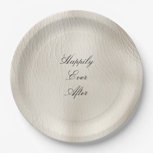 ホワイトクリフェイクームレザー結婚ズ ペーパープレート (正面)