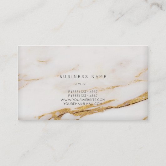 ホワイトクリーミーフォキージャセピア金ゴールドグレーマーブルビップ 名刺 (裏面)