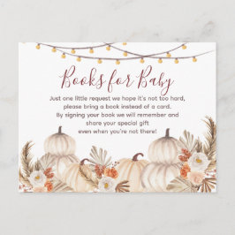 ホワイトクリームカボチャのフローラブックベビー インビテーションポストカード