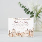 ホワイトクリームカボチャのフローラブックベビー インビテーションポストカード (スタンド正面)