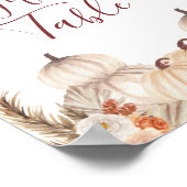 ホワイトクリームカボチャフローラギフトテーブルサイン ポスター (角)