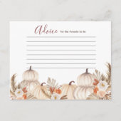 ホワイトクリームカボチャ素朴フローラアドバイスカード エンクロージャーカード (正面)