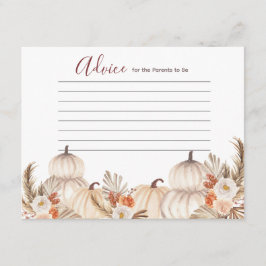 ホワイトクリームカボチャ素朴フローラアドバイスカード エンクロージャーカード