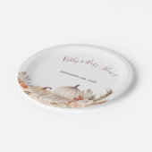 ホワイトクリームカボチャ素朴フローラパーティー紙 ペーパープレート (アングル)