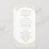 ホワイトクリームシャンパンレースバード結婚式 プログラム (正面/裏面)