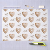 ホワイトクリームハートジンジャーブレッドクッキークリスマス 薄葉紙 (クラフト)