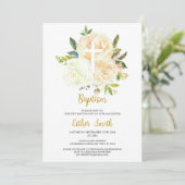 ホワイトクリームバラバプテスマ招待状 招待状 (スタンド正面)