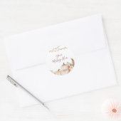 ホワイトクリームパンプキンフラワーデザイン ここにメッセージを入れて ラウンドシール (封筒)