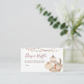 ホワイトクリームパンプキン ベイビーシャワー - おむつくじ エンクロージャーカード (スタンド正面)