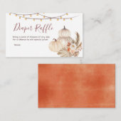 ホワイトクリームパンプキン ベイビーシャワー - おむつくじ エンクロージャーカード (正面/裏面)