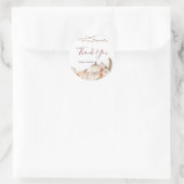 ホワイトクリームパンプキン ラスティック フラワール ありがとうございます ラウンドシール (バッグ)