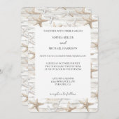 ホワイトクリームヒトデビーチ結婚式 招待状 (正面/裏面)