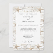 ホワイトクリームヒトデビーチ結婚式 招待状 (正面)