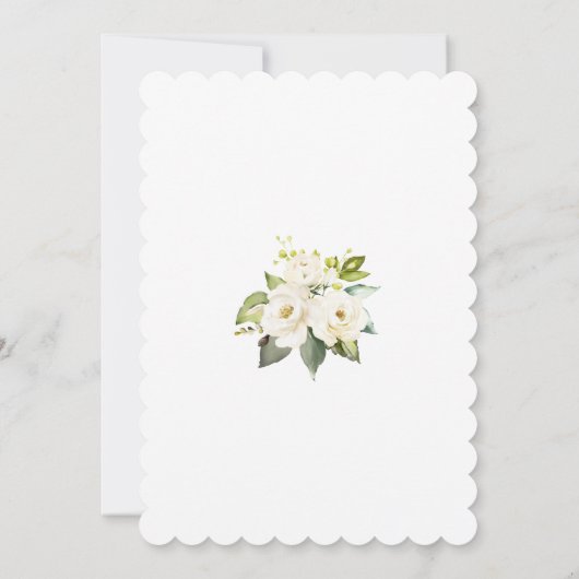 ホワイトクリームフラワーズファースト金ゴールド聖餐式 招待状 (裏面)